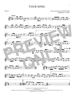 page one of Your Song (Violin Solo)