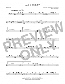 page one of All Shook Up (Trombone Solo)