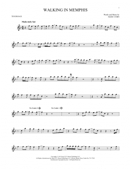 page one of Walking In Memphis (Tenor Sax Solo)