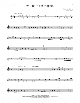 page one of Walking In Memphis (Clarinet Solo)