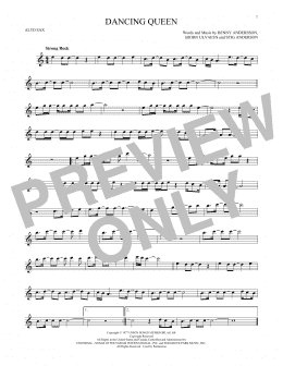 page one of Dancing Queen (Alto Sax Solo)