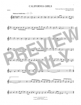 page one of California Girls (French Horn Solo)