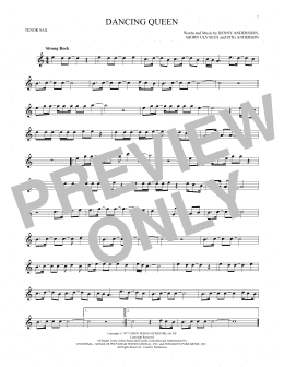 page one of Dancing Queen (Tenor Sax Solo)
