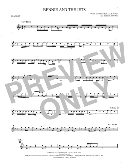 page one of Bennie And The Jets (Clarinet Solo)