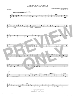 page one of California Girls (Trumpet Solo)