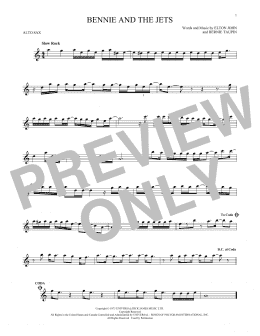 page one of Bennie And The Jets (Alto Sax Solo)