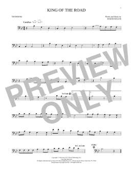 page one of King Of The Road (Trombone Solo)