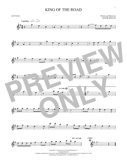 page one of King Of The Road (Alto Sax Solo)