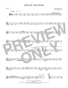 page one of King Of The Road (French Horn Solo)