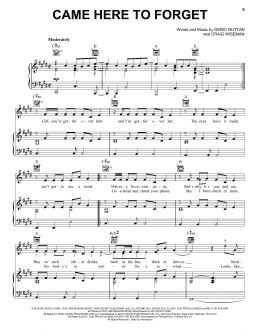 page one of Came Here To Forget (Piano, Vocal & Guitar Chords (Right-Hand Melody))