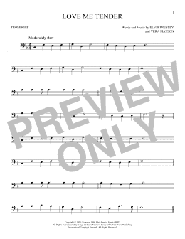 page one of Love Me Tender (Trombone Solo)