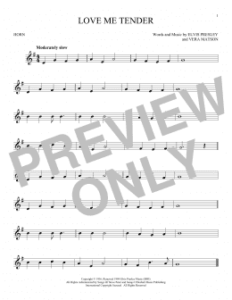 page one of Love Me Tender (French Horn Solo)
