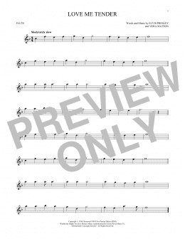 page one of Love Me Tender (Flute Solo)