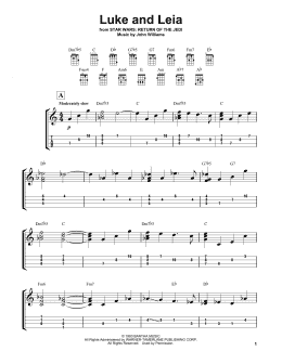 page one of Luke And Leia (from Star Wars: Return of the Jedi) (Easy Ukulele Tab)