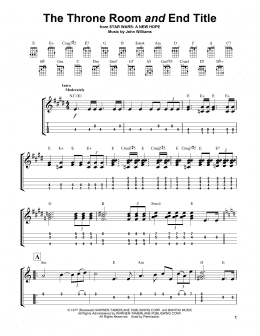 page one of Throne Room and End Title (from Star Wars: A New Hope) (Easy Ukulele Tab)