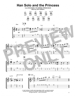 page one of Han Solo And The Princess (from Star Wars: Episode V - The Empire Strikes Back) (Easy Ukulele Tab)