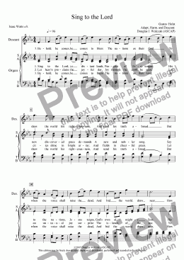 page one of Hymn: Sing to The Lord
