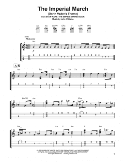 page one of The Imperial March (Darth Vader's Theme) (Easy Ukulele Tab)