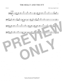 page one of The Holly And The Ivy (Cello Solo)