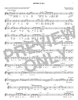 page one of Nothin' At All (Lead Sheet / Fake Book)