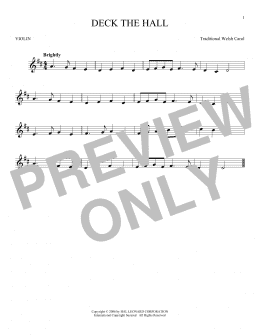 page one of Deck The Hall (Violin Solo)