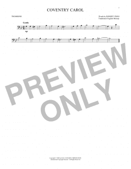 page one of Coventry Carol (Trombone Solo)
