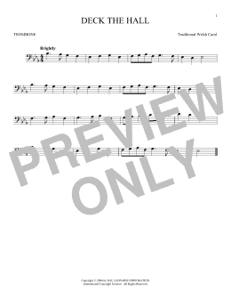 page one of Deck The Hall (Trombone Solo)