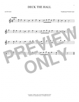 page one of Deck The Hall (Alto Sax Solo)