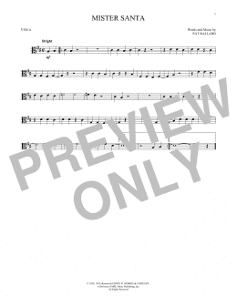 page one of Mister Santa (Viola Solo)