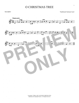 page one of O Christmas Tree (Trumpet Solo)
