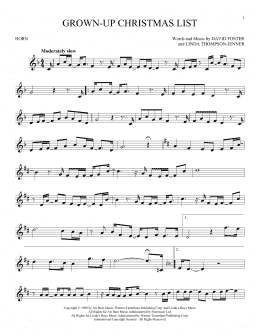 page one of Grown-Up Christmas List (French Horn Solo)