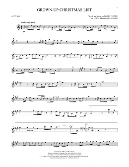 page one of Grown-Up Christmas List (Alto Sax Solo)