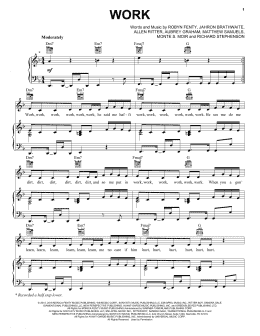 page one of Work (Piano, Vocal & Guitar Chords (Right-Hand Melody))