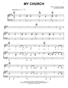 page one of My Church (Piano, Vocal & Guitar Chords (Right-Hand Melody))