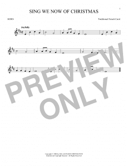 page one of Sing We Now Of Christmas (French Horn Solo)