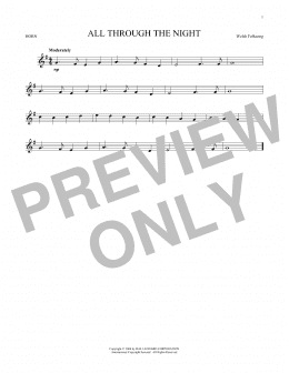 page one of All Through The Night (French Horn Solo)
