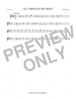 page one of All Through The Night (Alto Sax Solo)