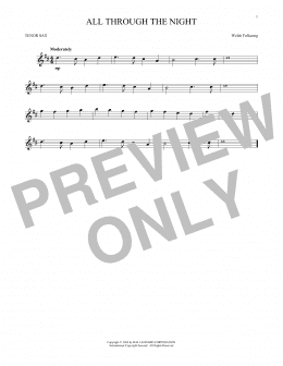 page one of All Through The Night (Tenor Sax Solo)