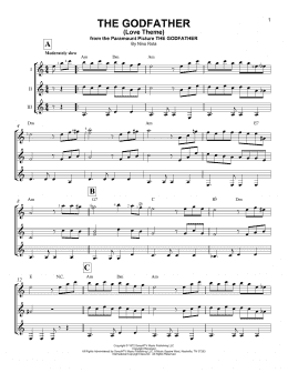 page one of The Godfather (Love Theme) (Guitar Ensemble)
