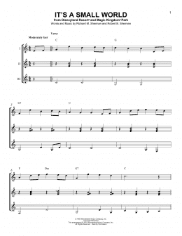 page one of It's A Small World (Guitar Ensemble)