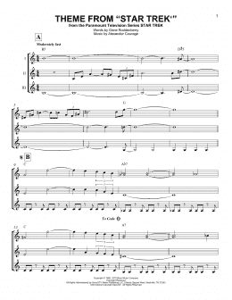 page one of Theme From Star Trek (Guitar Ensemble)