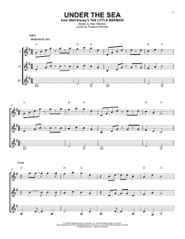 page one of Under The Sea (from The Little Mermaid) (Guitar Ensemble)