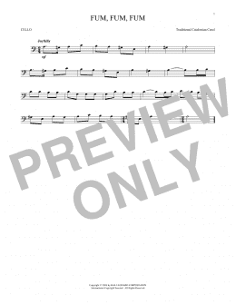 page one of Fum, Fum, Fum (Cello Solo)