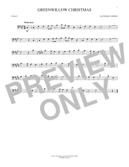 page one of Greenwillow Christmas (Cello Solo)