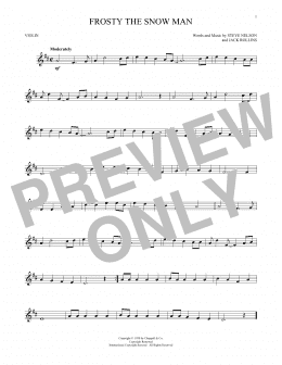 page one of Frosty The Snow Man (Violin Solo)