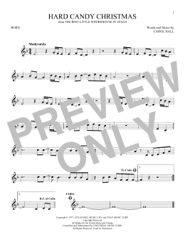 page one of Hard Candy Christmas (French Horn Solo)