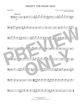 page one of Frosty The Snow Man (Trombone Solo)