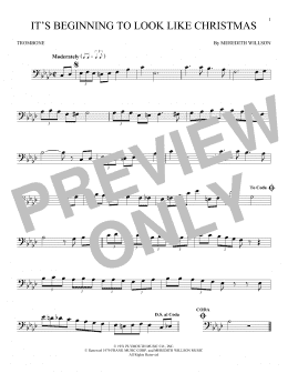 page one of It's Beginning To Look Like Christmas (Trombone Solo)