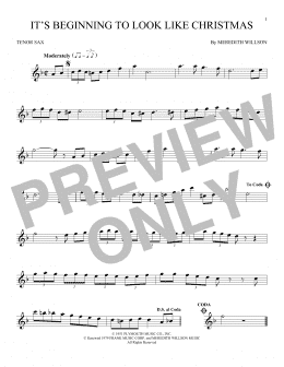page one of It's Beginning To Look Like Christmas (Tenor Sax Solo)
