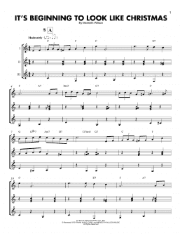 page one of It's Beginning To Look Like Christmas (Guitar Ensemble)